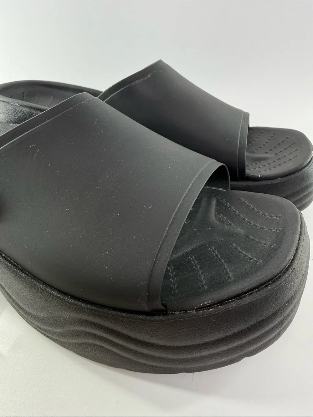 CROCS Skyline Platform Chunky Slide Sandals Black Women’s 6
